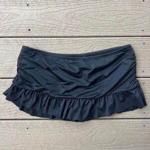 Y2K Black Micro Mini Low Rise Swim Skirt Size Medium Swimwear